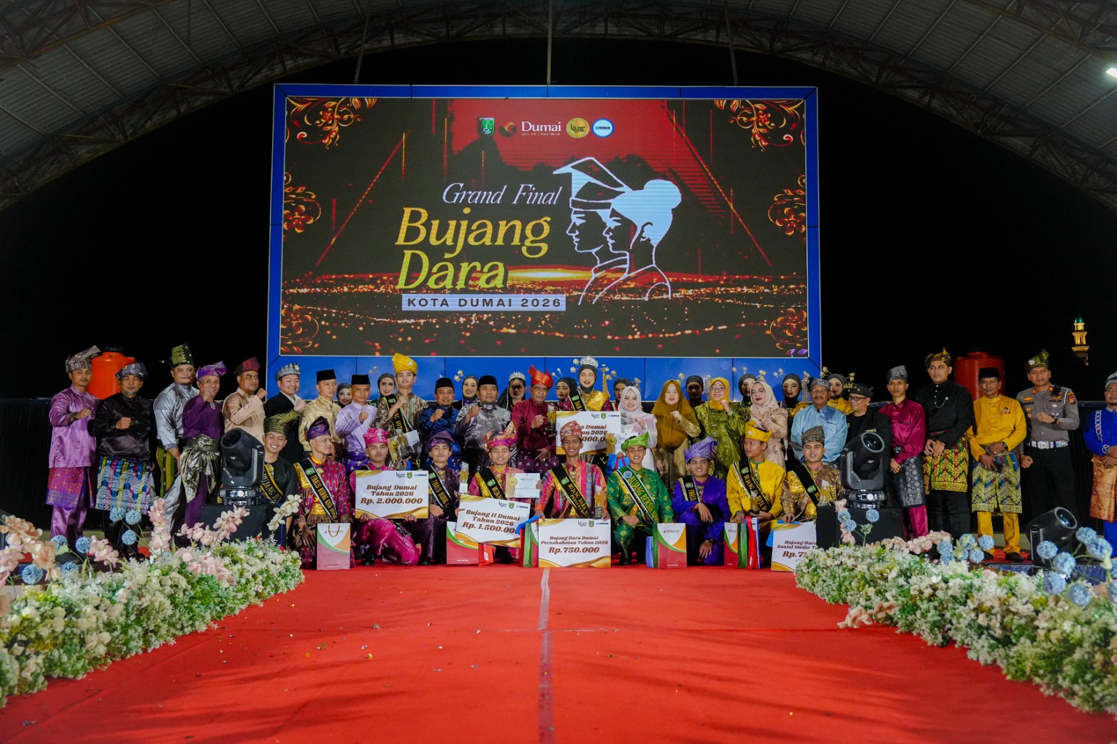 Malam Puncak Grand Final Bujang Dara Kota Dumai 2026 Berlangsung Meriah, Syaiful Zaman dan Tyfanny Dwi Mulya sebagai Duta Pariwisata Kota Dumai